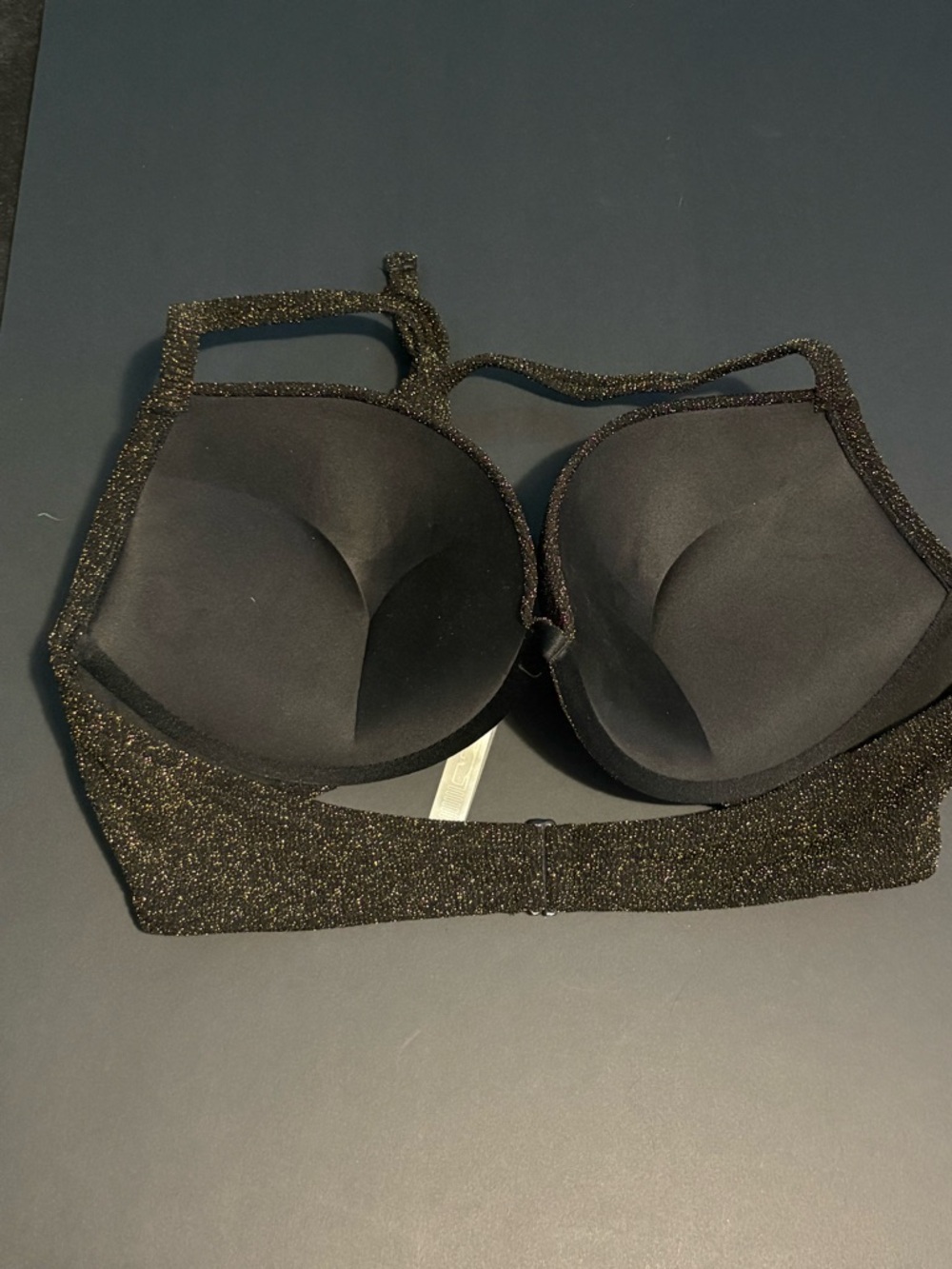 PINK Victoria's Secret Black Glitter Strapless Push-Up Bra - Picture 2 of 3